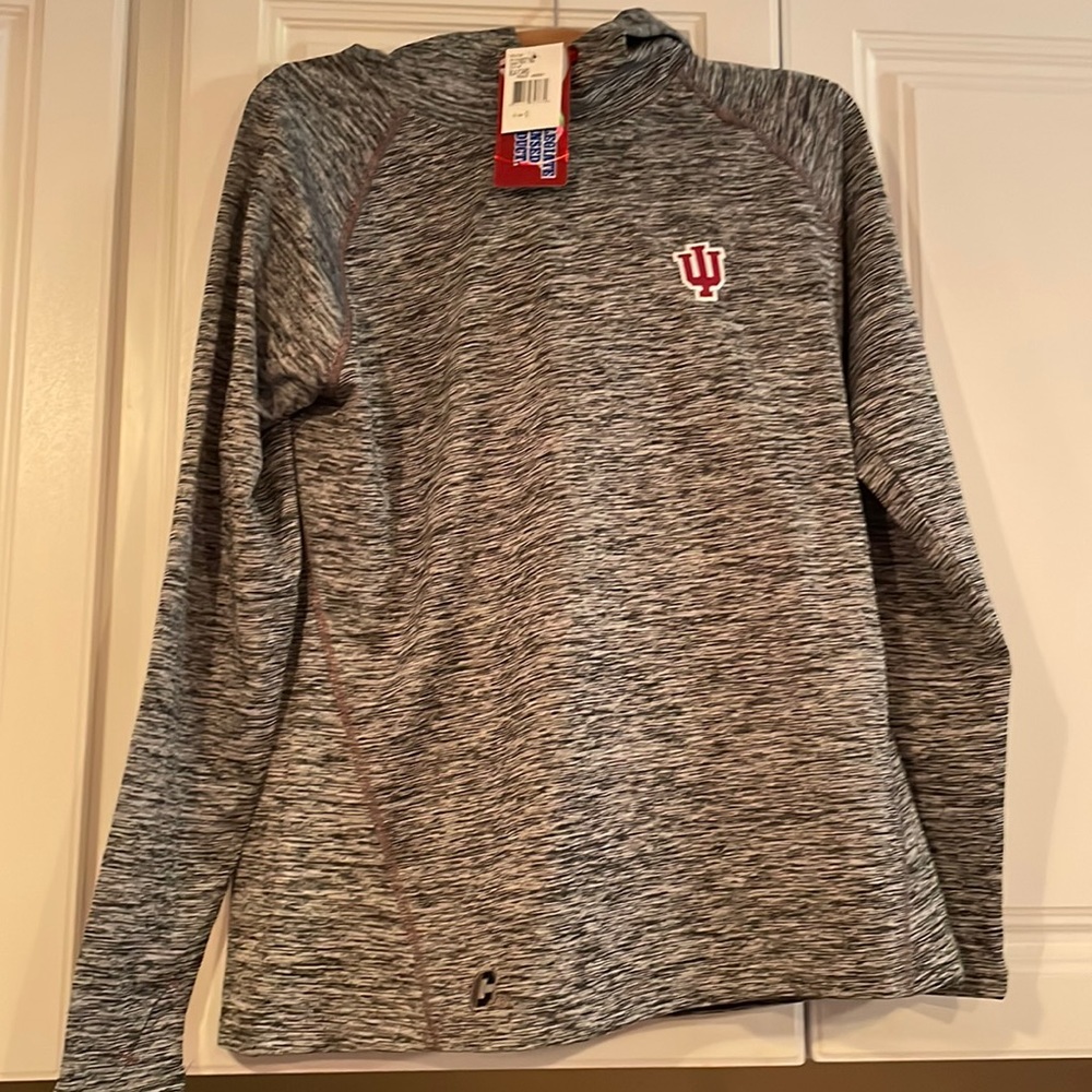 NWT Indiana University frosted hoody size small. 90% polyester, 10% spandex.